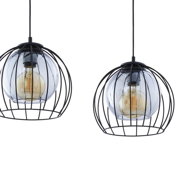 Lampa wisząca loft potrójna Universo 4483 TK Lighting szklana czarna