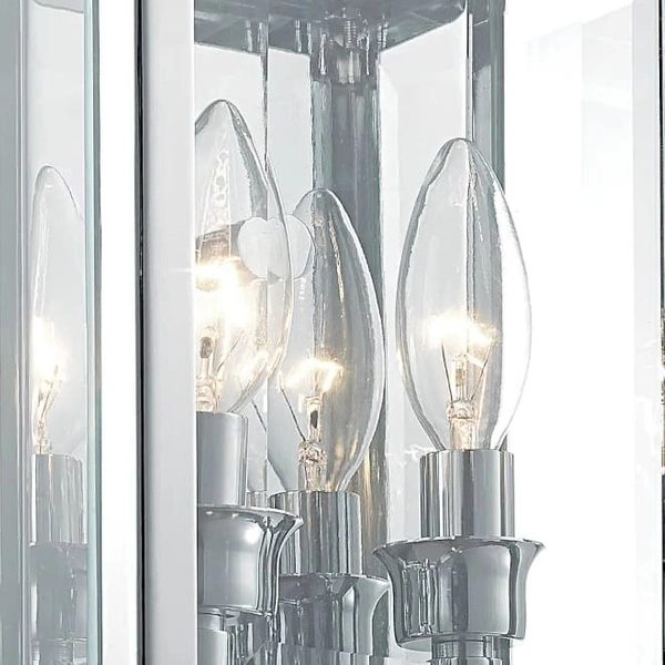 Eklektyczny kinkiet New York w02912ch Cosmolight klatka metal szkło srebrny