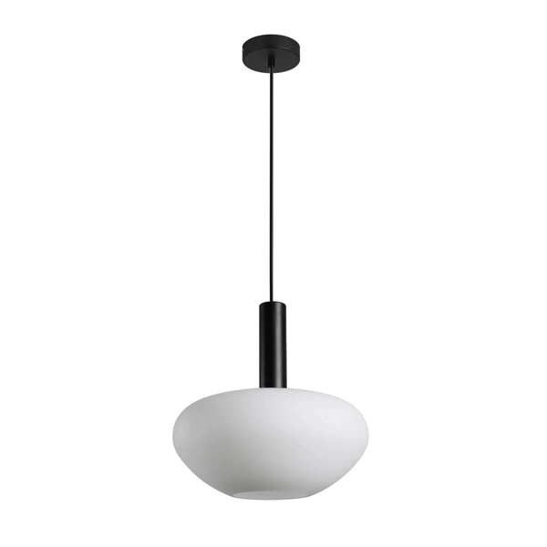 Owalna lampa wisząca Gater PND-23541A-1-BK-OP do kuchni czarny