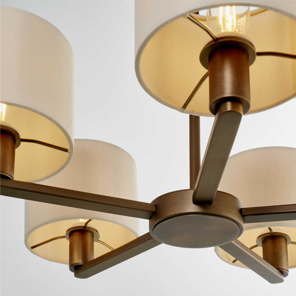 Wielopunktowa lampa wisząca Daley 73017 Endon antyczny brąz biała