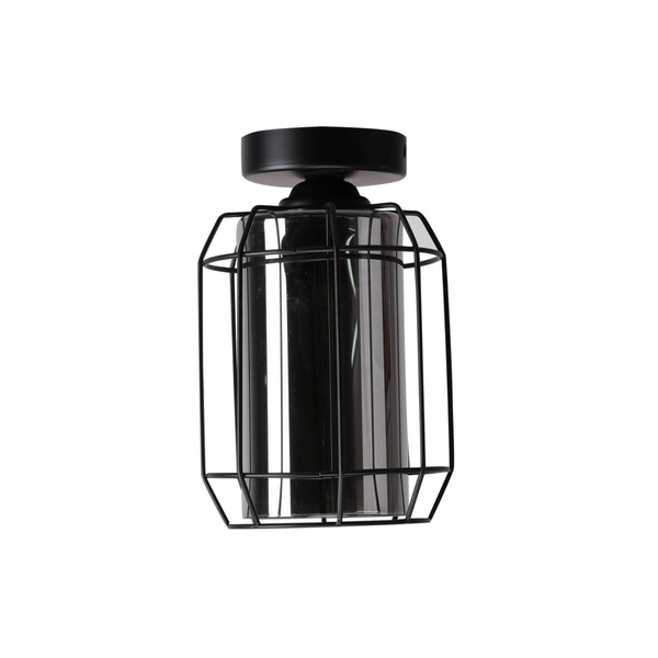 Sufitowa lampa salonowa Jonera czarna przydymiona drut