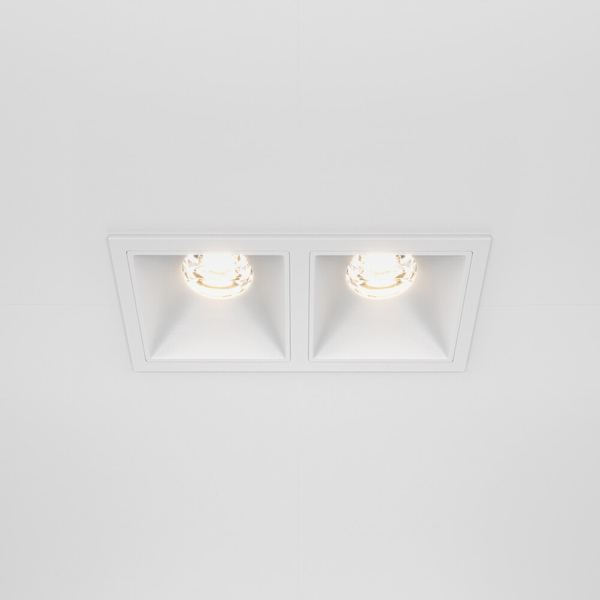 Podwójna lampa wpuszczana Alfa DL043-02-10W3K-D-SQ-W LED 20W 3000K biały