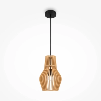 Wisząca lampa Roots MOD191PL-01W Maytoni naturalna eco czarna beżowa