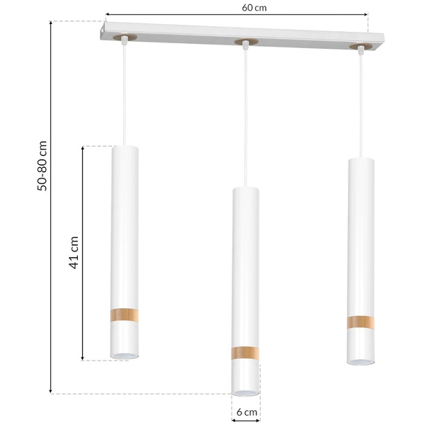 Wisząca LAMPA loftowa JOKER MLP6302 Milagro metalowa OPRAWA tuby ZWIS na listwie biały