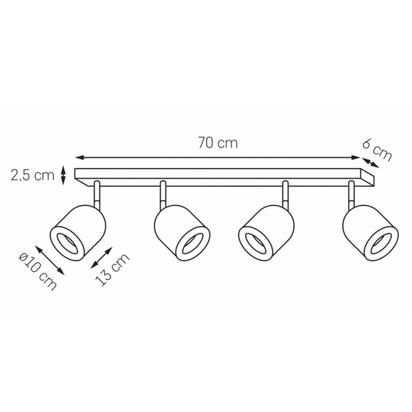 Sufitowa lampa reflektorowa SPARK 50946402 Kaspa do gabinetu czarna