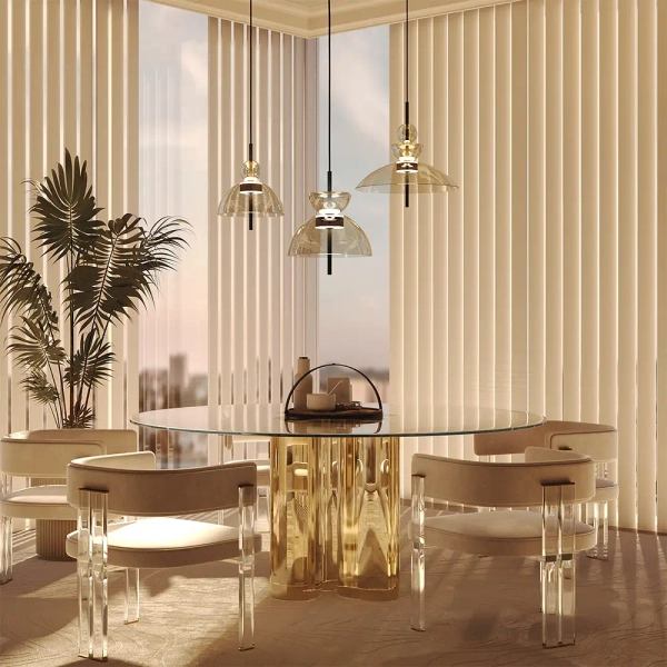 Szklana zwisająca lampa Bangkok MOD185PL-L12CG3K3 LED 12W 3000K mosiądz