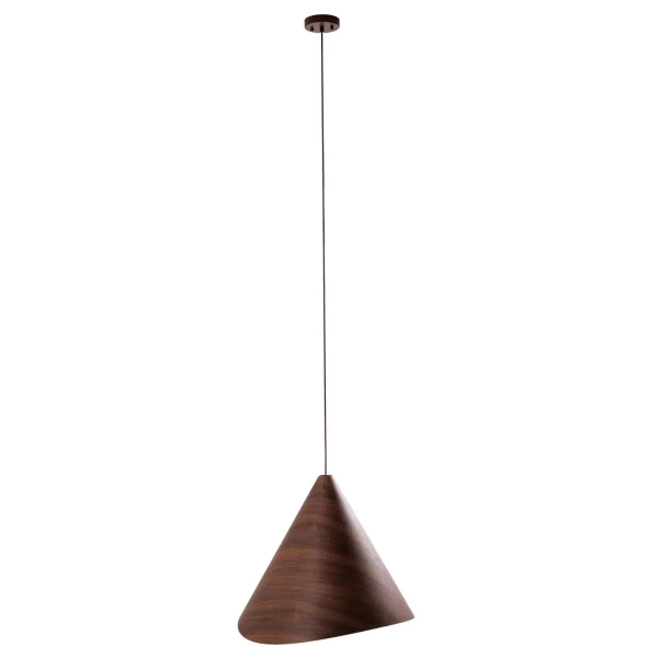 Naturalna zwisająca lampa Sakura P0610 stożek nad stół ciemne drewno