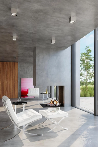 Sufitowa LAMPA kostka SL.0699 plafon kwadratowy downlight metalowy szary