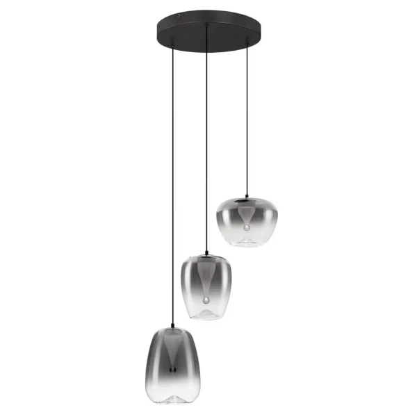 Potrójna lampa wisząca JAREVIA LE45122 LED 10W 3000K szklana szara