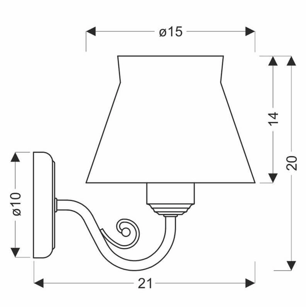 Ścienny kinkiet Rozano 21-39378 Candellux tkaninowy wzorzysty biały