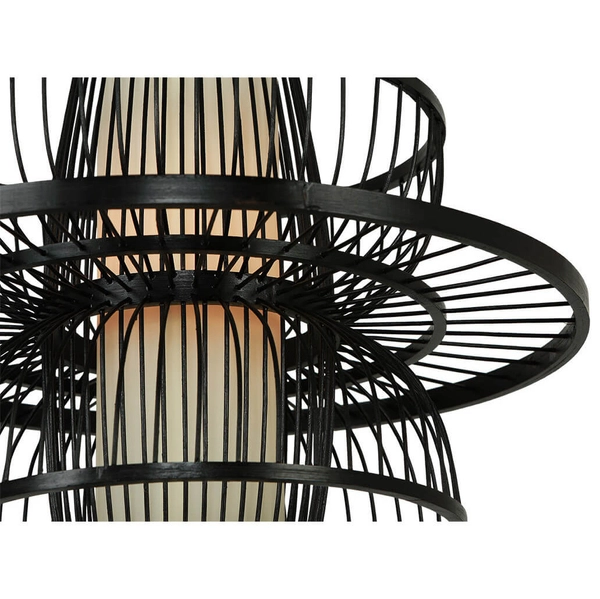 Ratanowa lampa wisząca Astra LP-3110/1P BK japandi boho czarna