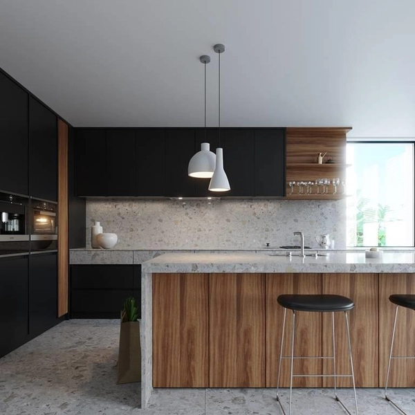 Betonowa LAMPA wisząca SL.0281 kopuła OPRAWA zwis beton szary