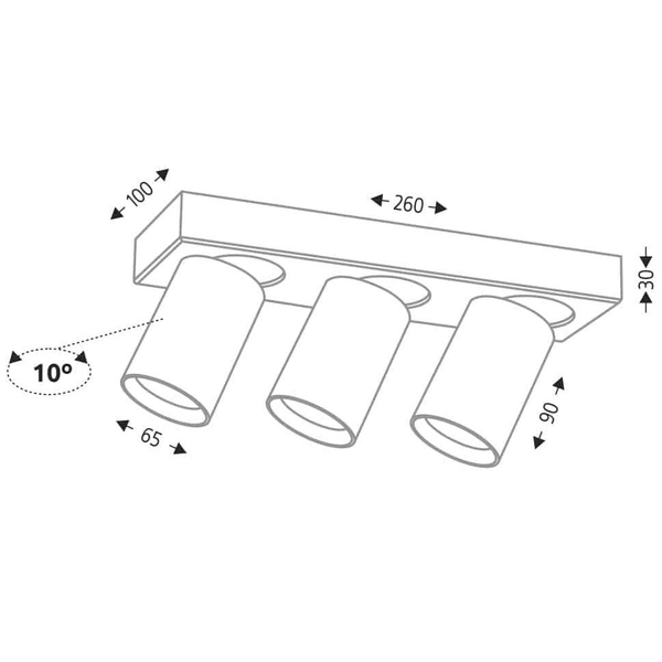 Regulowana LAMPA spot TARUMI 7975 Shilo sufitowa OPRAWA industrialne tuby metalowe białe