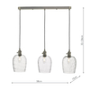 Potrójna lampa wisząca Hadano HAD3661-03 Dar Lighting przezroczysta chrom