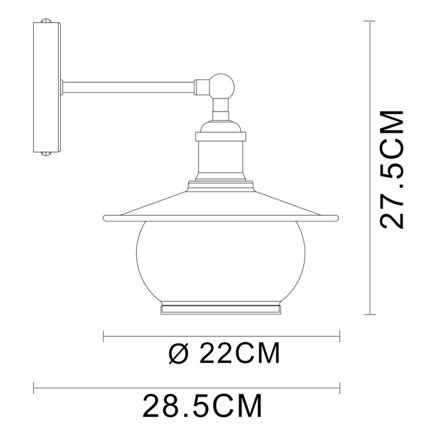 Kinkiet LAMPA ścienna Nevis 69030W Globo szklana OPRAWA vintage kula ball brąz antyczny przezroczysty