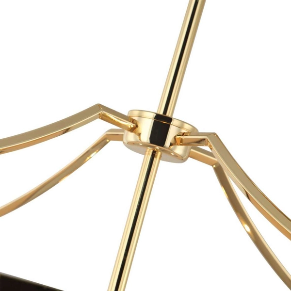 LAMPA wisząca Stanza Gold Nero M Orlicki Design okrągła OPRAWA w stylu klasycznym abażurowa czarna złota