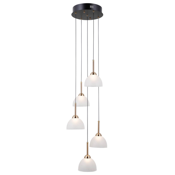 Szklana lampa zwis Montiela PND-34374-5-BK LED 125W 3000K czarny biały złoty