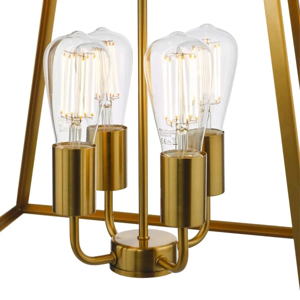 Łańcuchowa lampa wisząca Academy ACA8635 szklana metalowa mosiądz