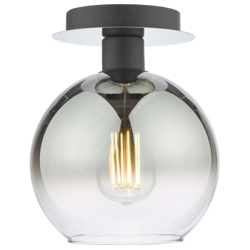 Szklana sufitowa lampa Lycia LYC0122 okrągła kula czarna przydymiona