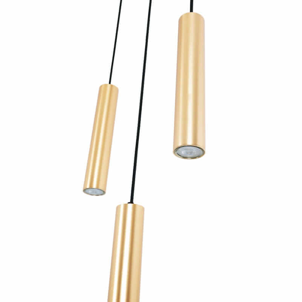 Lampa zwisająca na listwie Spoti ABR-ZLW3T-Z Abruzzo tuby złota czarna