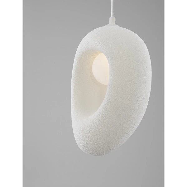 Lampa wisząca nad wyspę LONTIZA LE45334 z żywicy kula biała