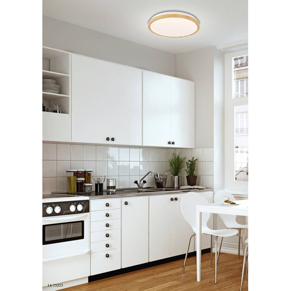 Drewniany plafon Gandava 14-75253 LED 24W 4000K okrąg biały