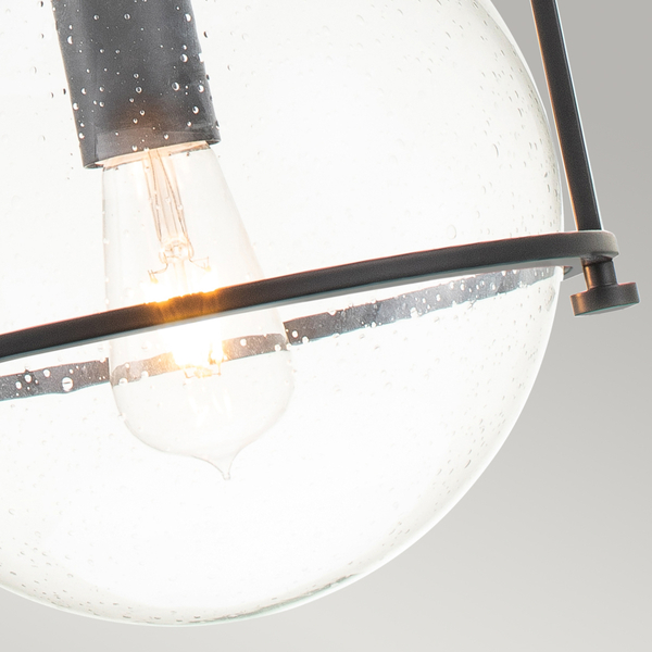 Zwisowa lampa QN-SOMERSET-P-C-BK szklana kula czarna