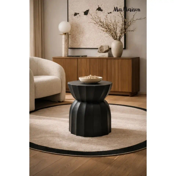 Stolik do nowoczesnych salonów ROLLING MM001501100314 czarny drewniany 35cm