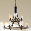 Industrialna lampa wisząca QN-ANGELO9 na łańcuchu czarna