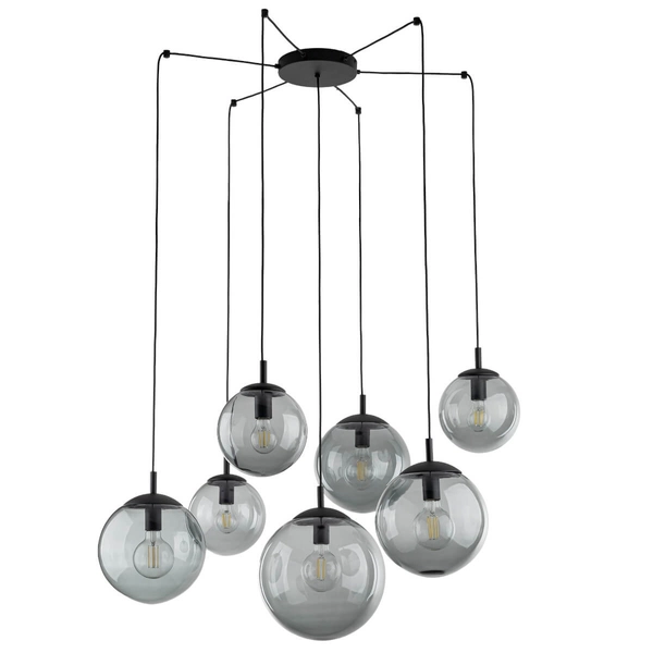 Lampa wisząca do salonu Esme 5385 pająk bubbles grafitowa czarna