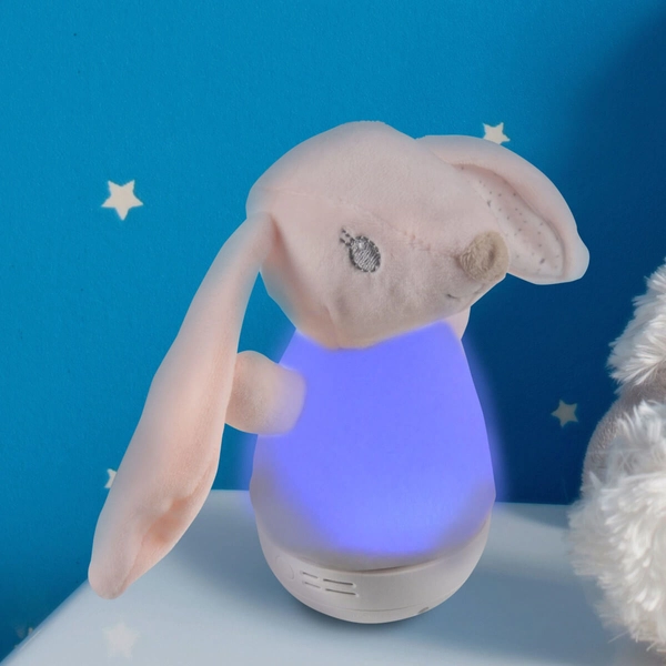 Nocna lampka z funkcją melodyjki KRÓLIK 326768 RGB animals różowa biała