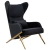 Elegancki fotel z ekoskóry Hampton Velvet MSE011000304.E43V41 czarny złoty