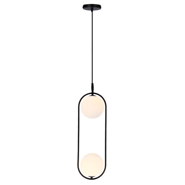 Modernistyczny zwis salonowy Cordel czarna biała balls