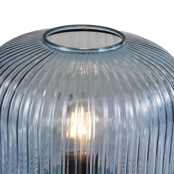 Szklana stołowa lampa Demarius DEM4223 grzybek niebieski