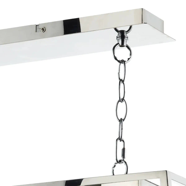Wisząca lampa nad stół Academy ACA0344 do jadalni szklana srebrna