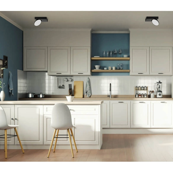 Lampa sufitowa Castelio LED 5W z okrągłym reflektorem czarna