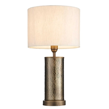 Nocna lampka z abażurem Indara 71591 Endon do sypialni brązowa beżowa