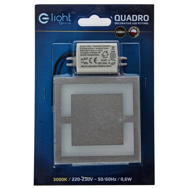 Kinkiet wpuszczany Quadro EKS0927 Eko-light LED 0,6W 3000K kwadratowy srebrny