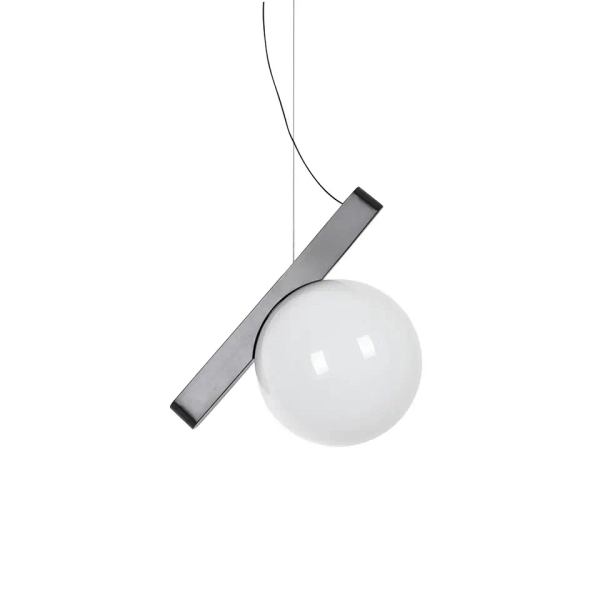 Szklana lampa wisząca BALANCE biała grafitowa MSE1501100489 1xG9 Ø35 kulista