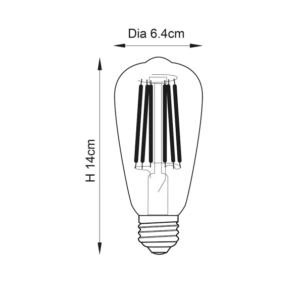 Żarnikowa żarówka E27 93025 LED 6W 2700K gruszka przezroczysta