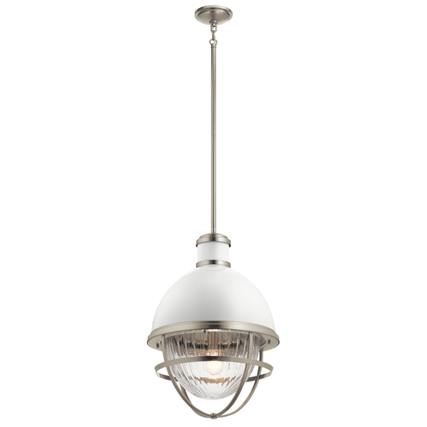 Lampa do kuchni wisząca QN-TOLLIS-P-BN biała nikiel