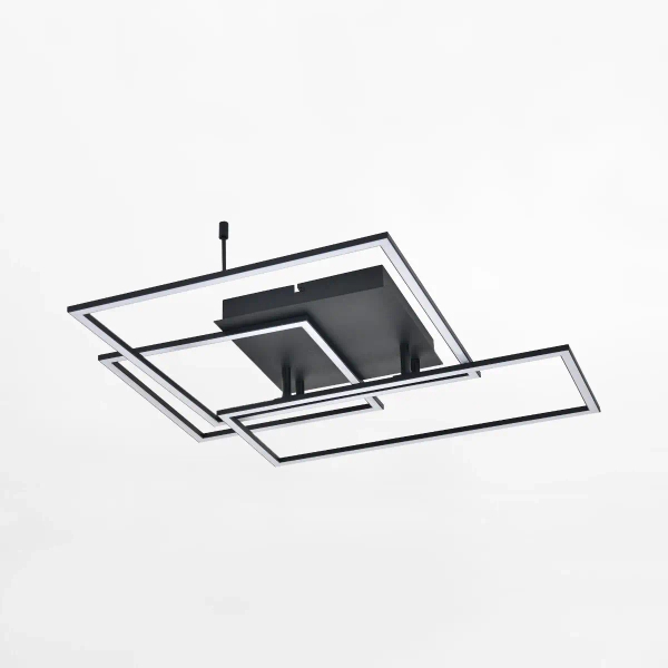 Nowoczesny plafon AVENIR DH190827BBK LED 50W 4000K kwadraty czarny