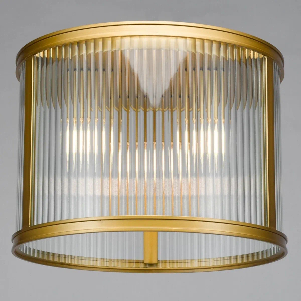 Sufitowa lampa do jadalni Bianka BIA5363 żebrowana satynowy brąz