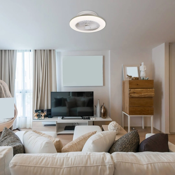 LAMPA sufitowa DALFON 6710 Rabalux metalowa OPRAWA okrągła LED 36W 3000K - 6000K plafoniera wiatrak wentylator biały