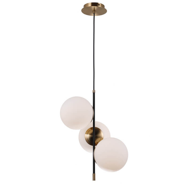Lampa wisząca Stelia balls nad łóżko balls mosiądz czarna