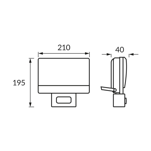 Regulowany halopak BRYZA 4248 Ideus LED 50W 4100K IP65 z czujnikiem ruchu czarny