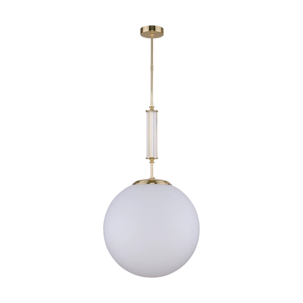 Kulista wisząca lampa Artu Glass ART-ZW-1 (Z) G350 biała mosiądz