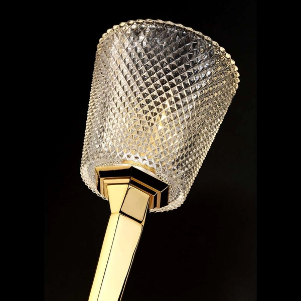 Industrialna LAMPA ścienna VERITY BATH-VERITY-PG Elstead metalowa OPRAWA kinkiet nad łóżko polerowane złoto przezroczysty