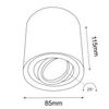 Metalowa lampa sufitowa Tochi 1071 Brosline tuba spot ruchoma biała