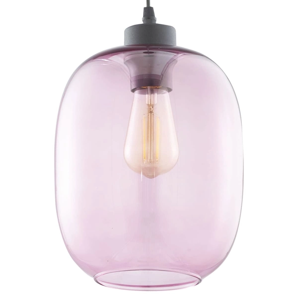 Zwisająca lampa owalna Elio 3181 TK Lighting salonowa szklana różowa